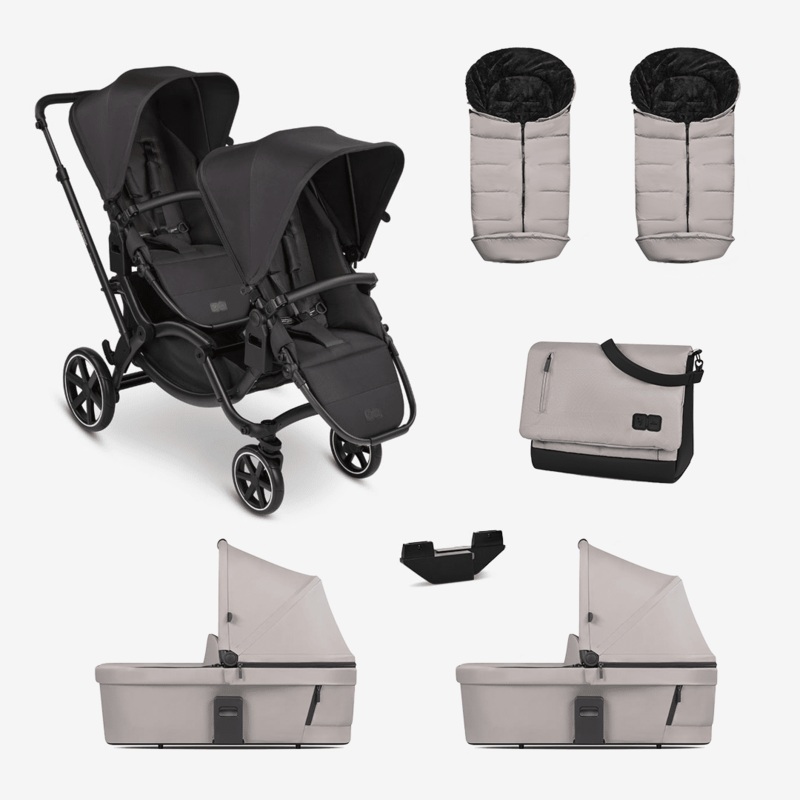 ABC Design Zoom Twin Pram Bundle  Powder