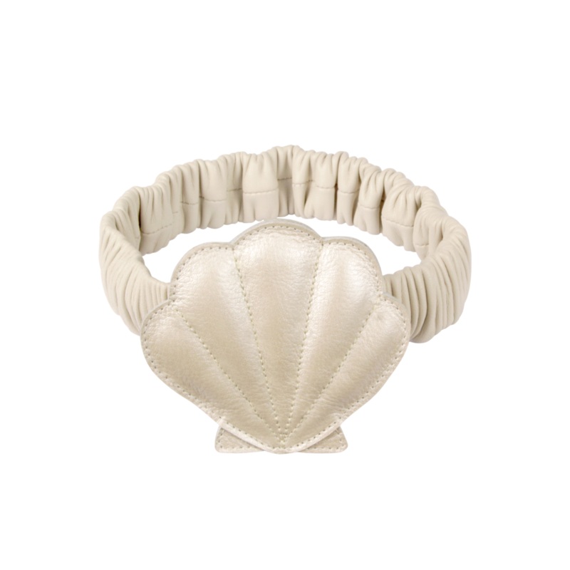 Ella Belt | Scallop | Off White Metallic Leather