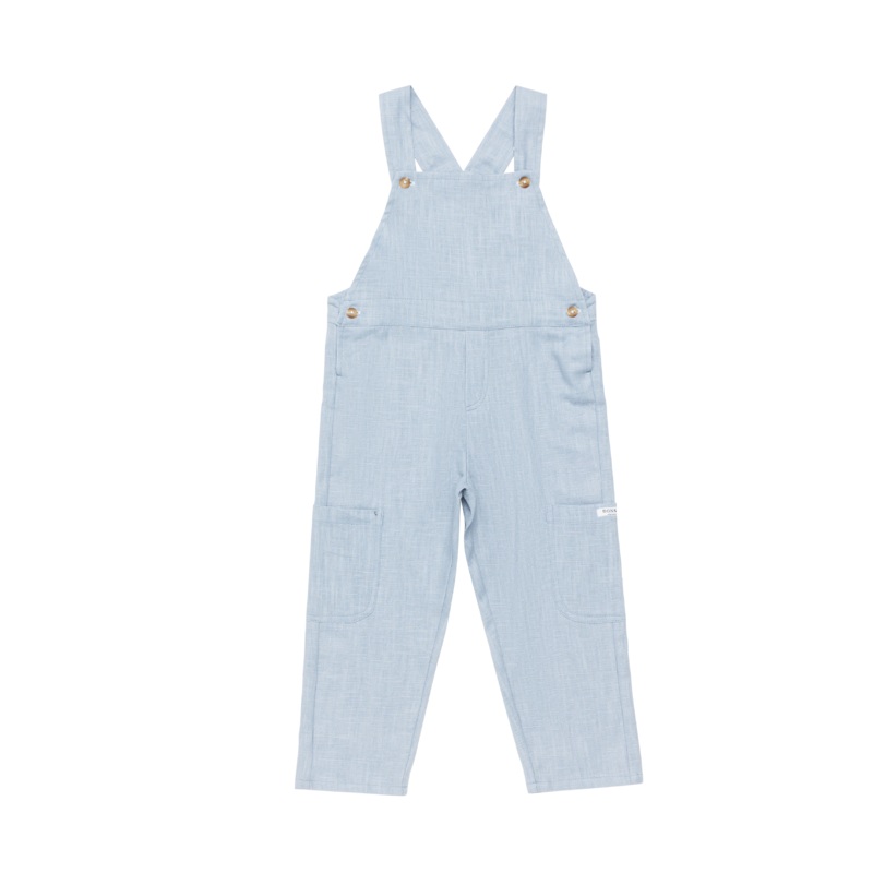 Jaylen Linen Overalls | Sky Blue