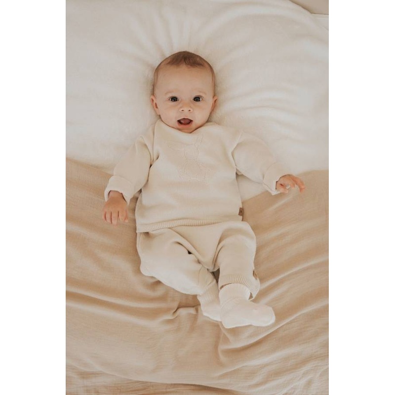 Knitted baby sweater ‘Rabbit” – SAND 10 – emotional