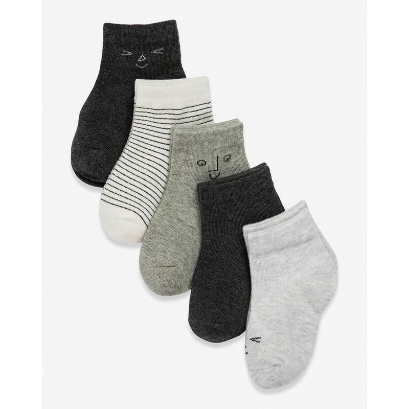 Minene Fashion Socks – pack of 5 pairs – Grey Black Stripe