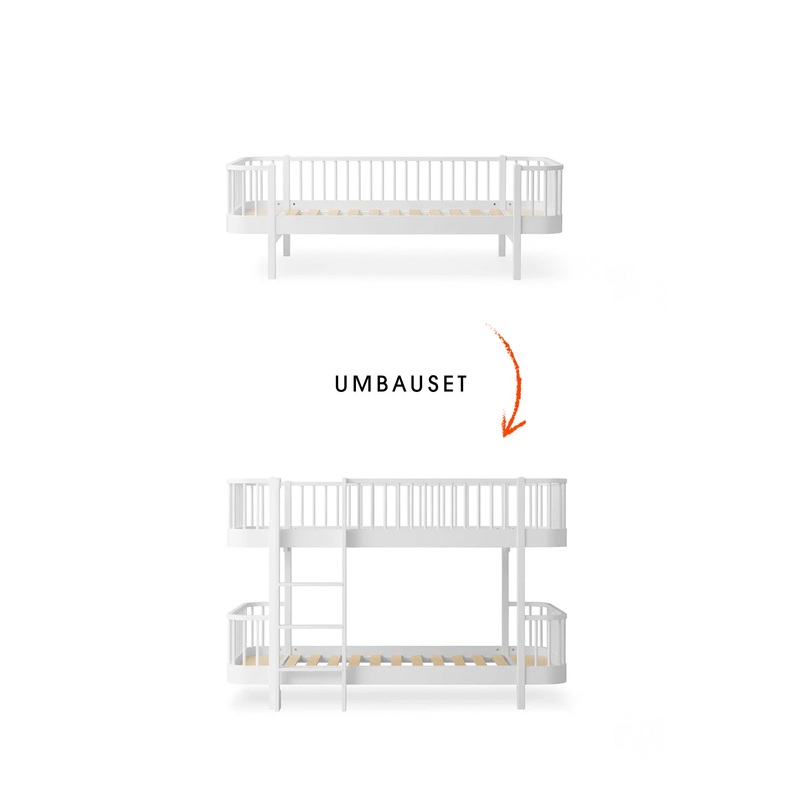 Umbau-Set von Original Bettsofa zum halbhohen Etagenbett, wei