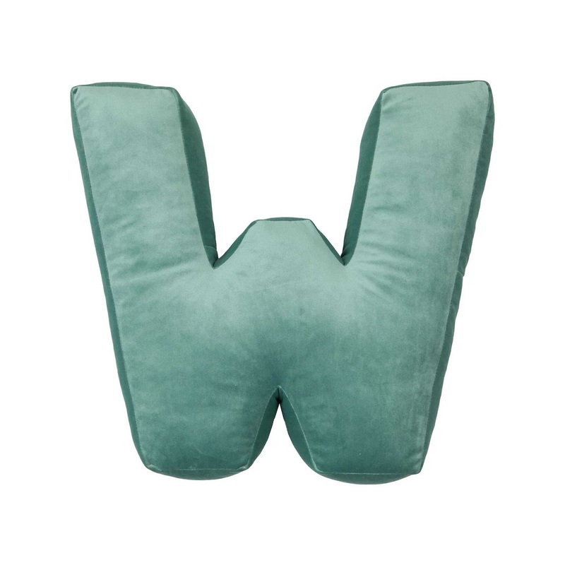 Velourkissen Buchstabe W
