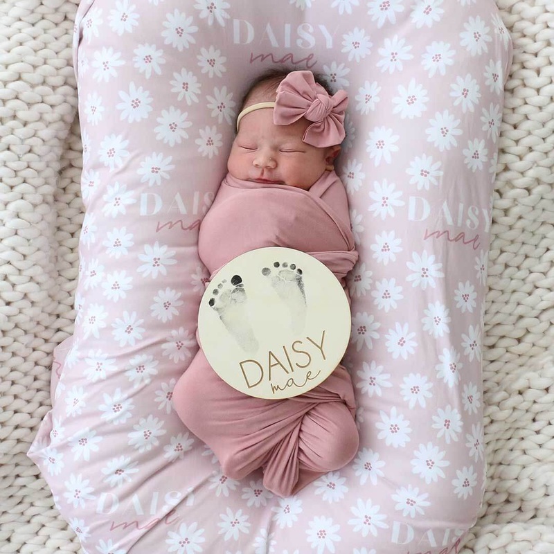 Pink Daisy Personalized Swaddle Blanket