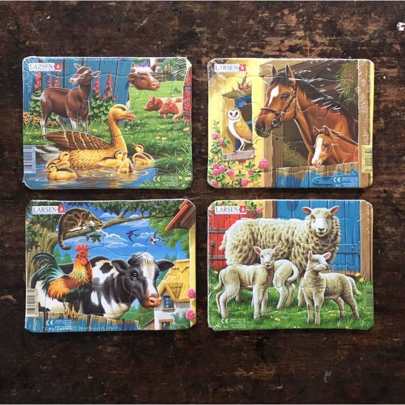 Mini Cardboard Puzzle 7 pieces – Farm Animals – Set of 4