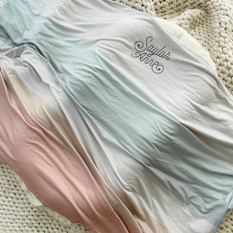 Personalized Ombre Swaddle | Desert Stripes