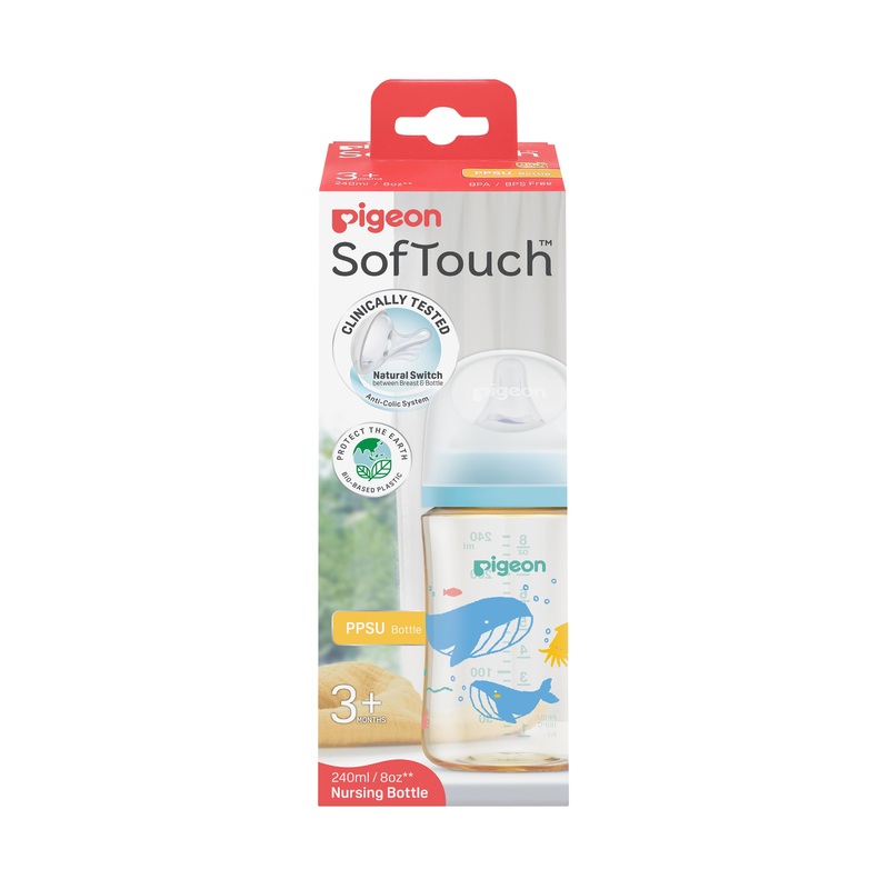 Pigeon SofTouch BPP Nursing Bottle PPSU 240ml Ocean Dive
