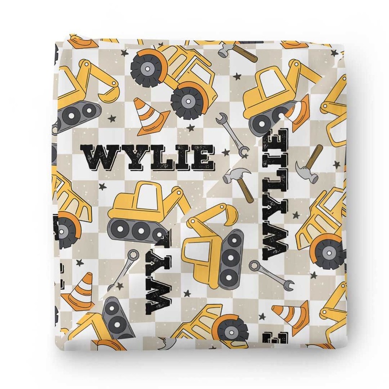 Under Construction Personalized Swaddle Blanket