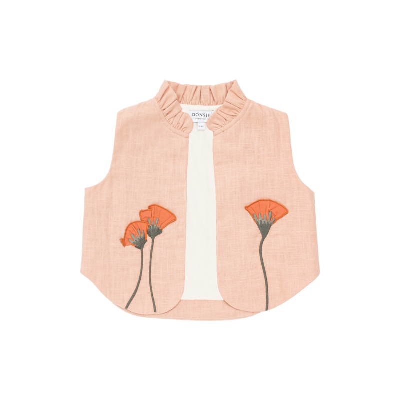 Sugy Linen Gilet | Poppy | Cloudy Rose