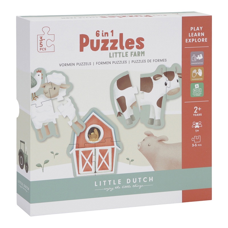 6 in 1 Puzzle Set/ Little Farm