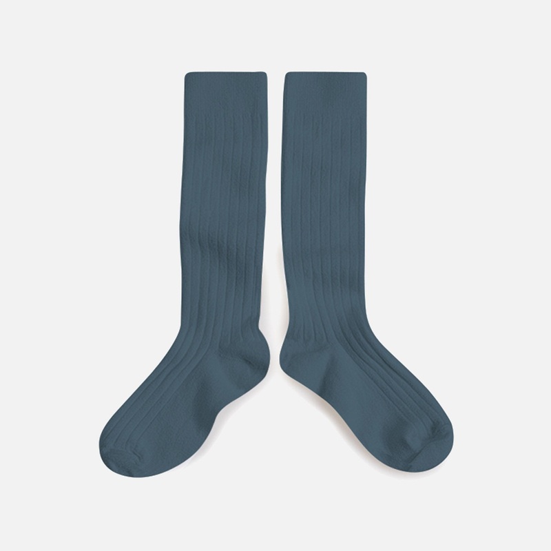 Baby & Kids Cotton Knee Socks – Ash Blue
