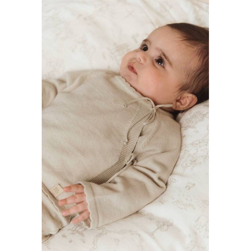 Bimba cross-over opening sweater – SAND 10 – emotional