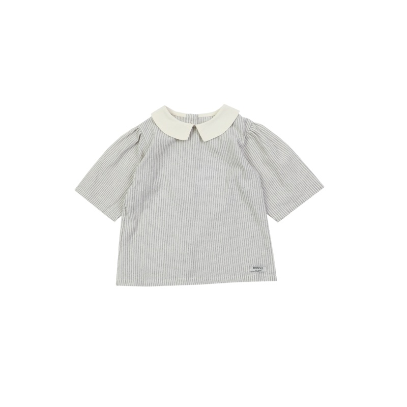 San Blouse | Light Grey Striped