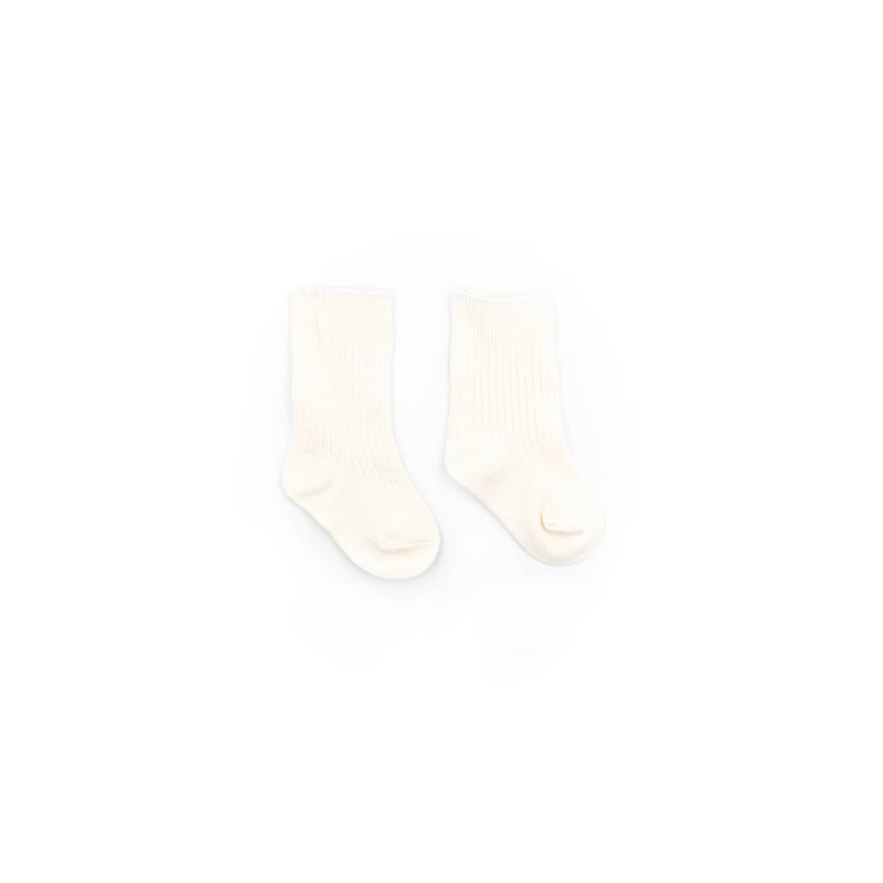 Lightweight Bamboo Ribbed Socks – CREAM 02