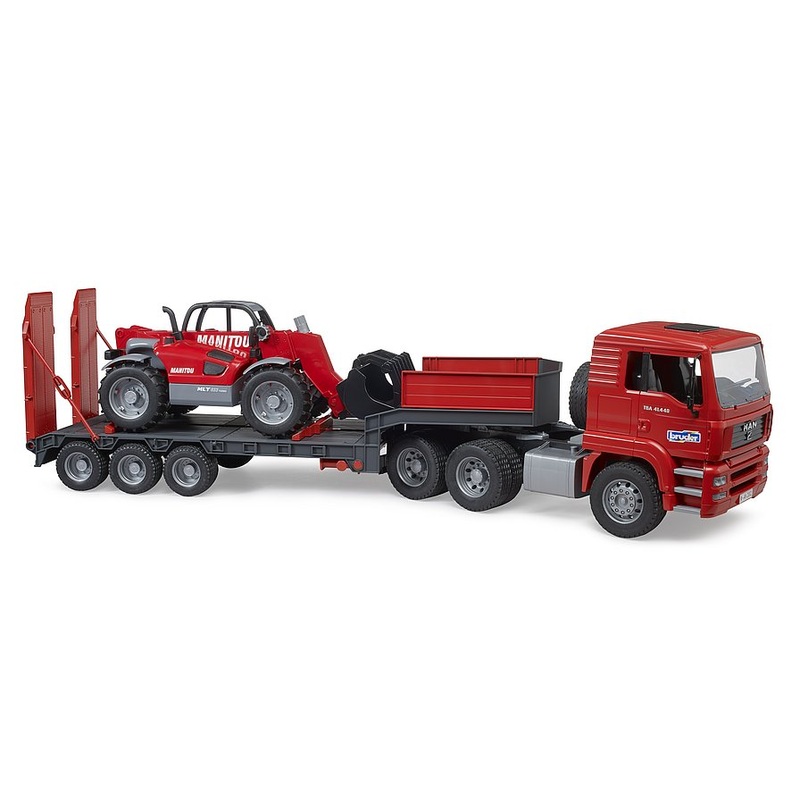 Bruder 2774 MAN TGA Low loader truck with Manitou Telescopic loader MLT 633