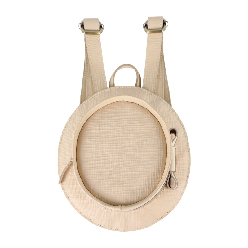 Tozi Backpack | Boater Hat | Cream Scored Leather