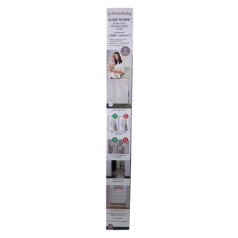 Dreambaby Glide ‘N Hide Extra Tall Retractable Baby Gate, White