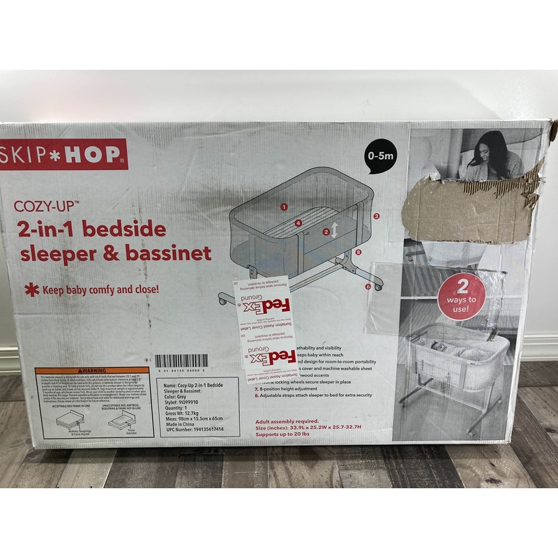 Skip Hop Cozy-Up 2-in-1 Bedside Sleeper and Bassinet