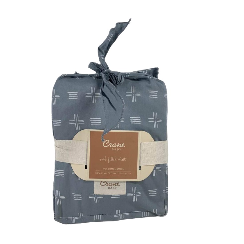 Crane Baby Crib Fitted Sheet, Ezra River Dash