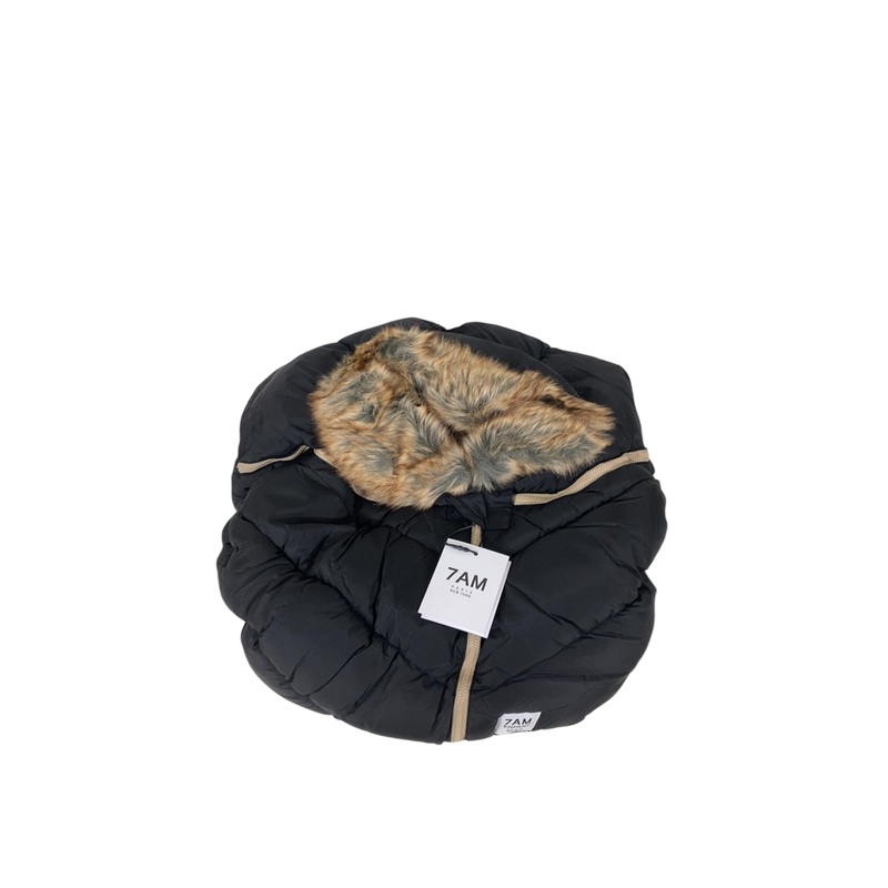 7 A.M. Enfant Tundra Car Seat Cocoon, Black Faux Fur