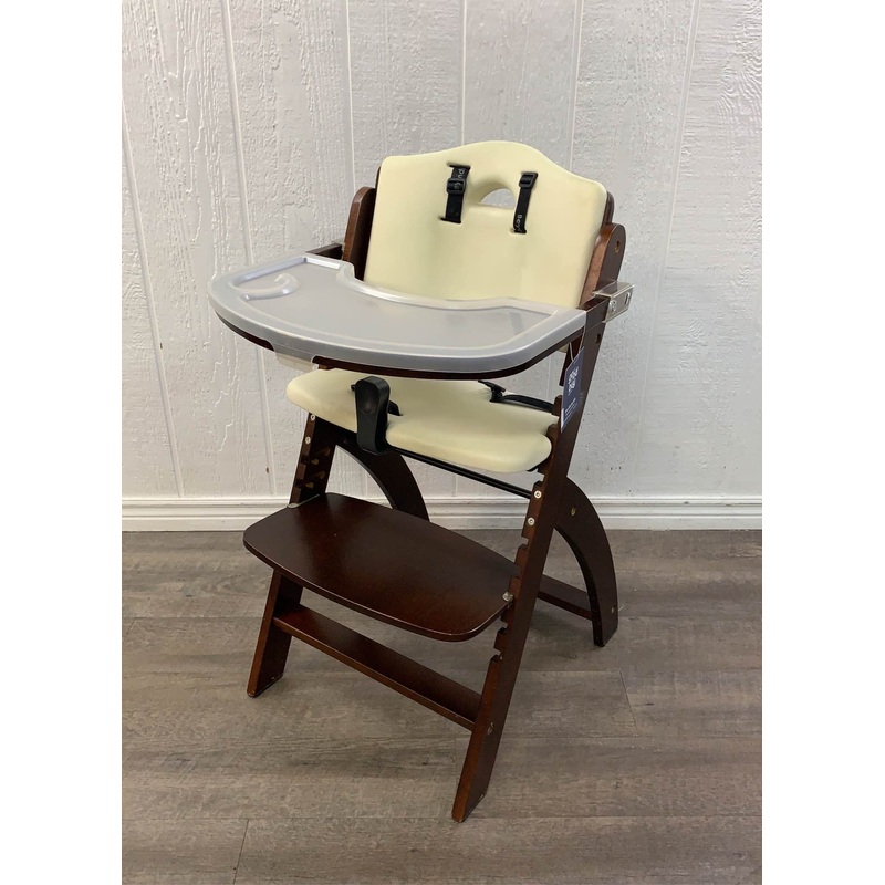 Abiie Beyond Junior Y Wooden High Chair, Mahogany/White