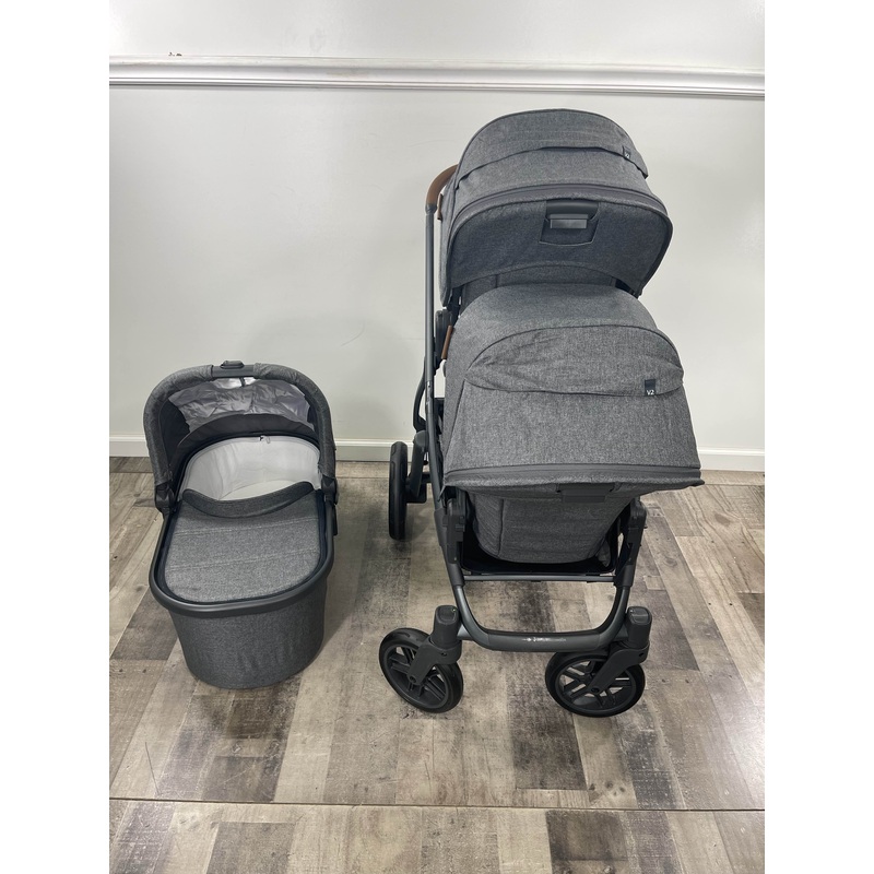 UPPAbaby VISTA V2 Double Stroller, 2021, Greyson (Charcoal Melange)