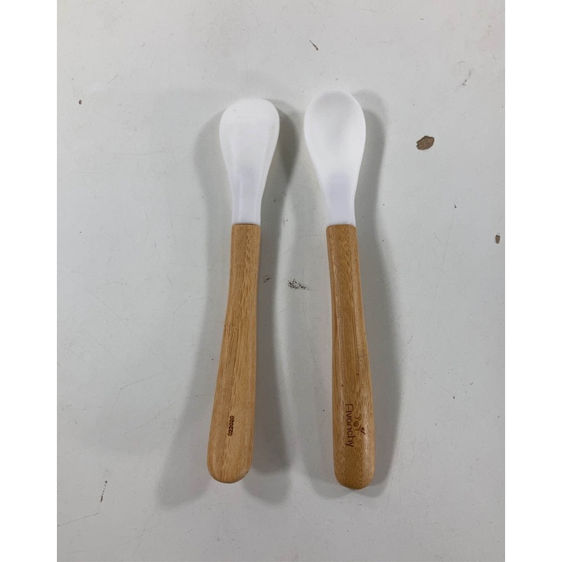 Avanchy Bamboo Baby Spoons 2-Pack, White