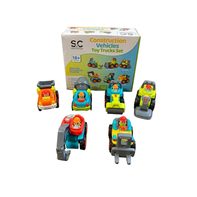 Stone & Clark 6 Pieces Construction Vehicles Toy Trucks Set