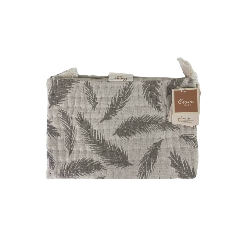 Crane Baby Cotton Muslin Jacquards Pillow, Grey Feather