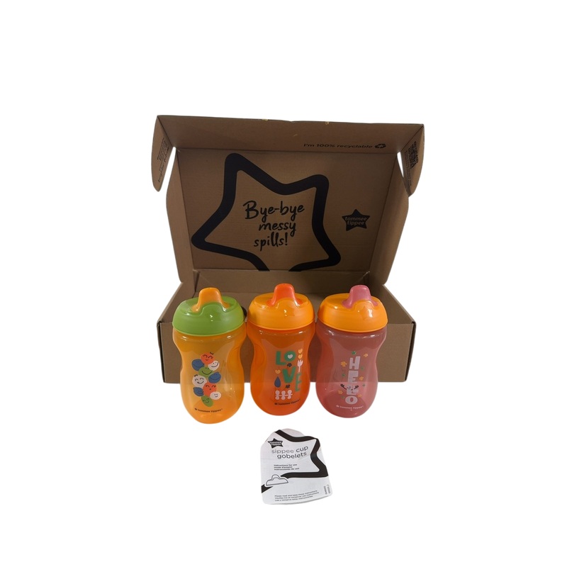 Tommee Tippee Sippee Cup 3 Pack, Pink, Orange and Red