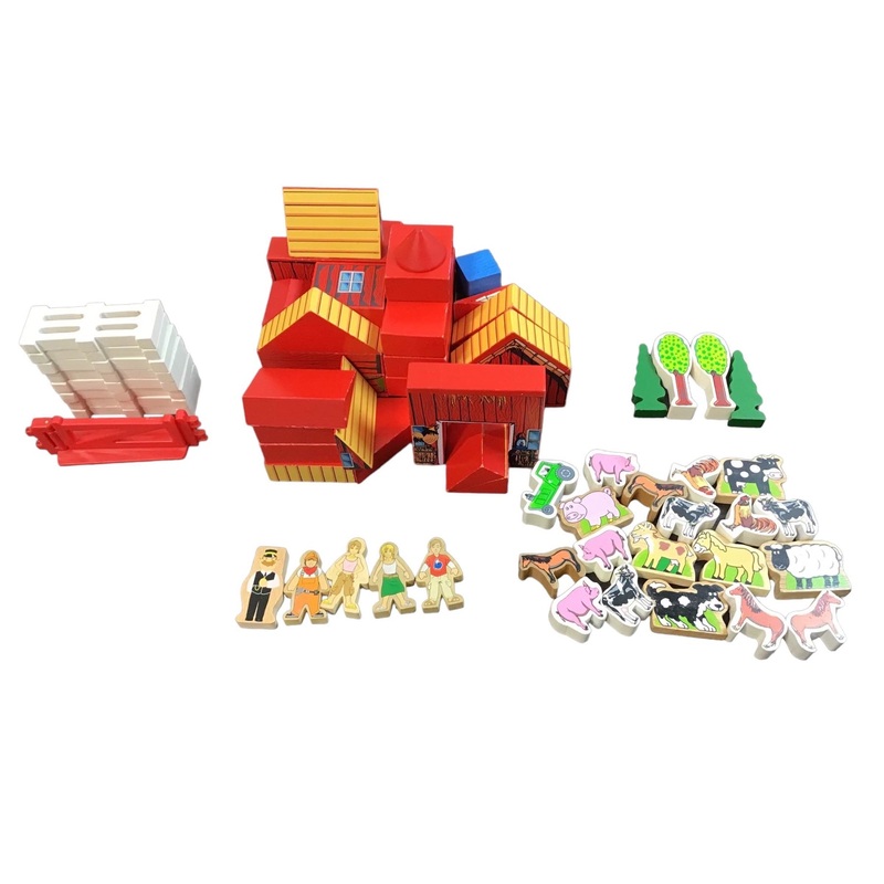 BUNDLE Wooden Toys, Barn And Farm Animals