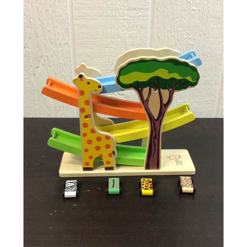 Teamson Kids Play Lab Wooden Safari Toy Cars And Racing Ramp