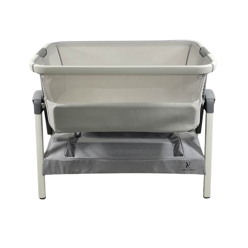 Venice Child California Dreaming Portable Bedside Bassinet, Grey/White