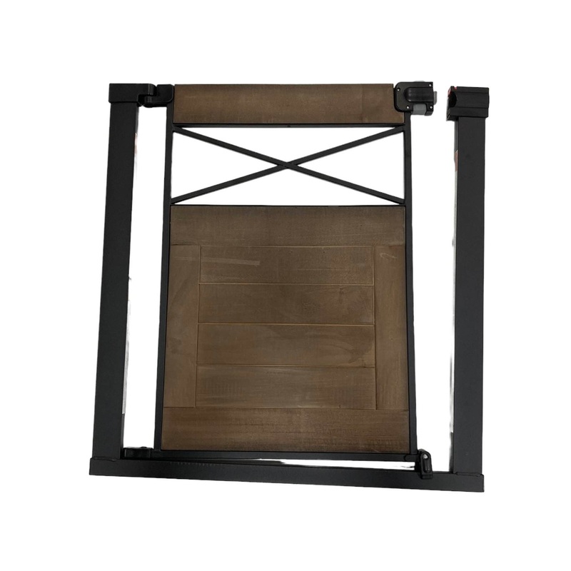 Safety 1st Easy Install Modern Farmhouse Gate, Rustic