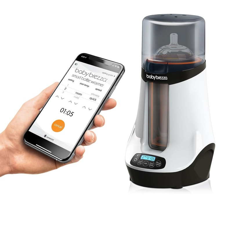 Baby Brezza Safe + Smart Bottle Warmer, Black and White