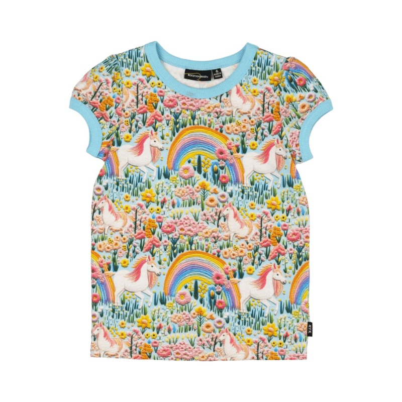 Rock Your Baby – Embroidered Unicorns T-Shirt