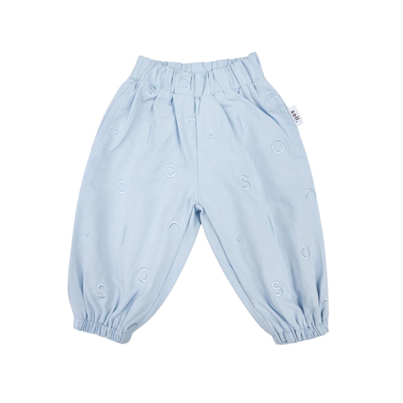 SOLL WOVEN COTTON BUBBLE PANTS – BLUE