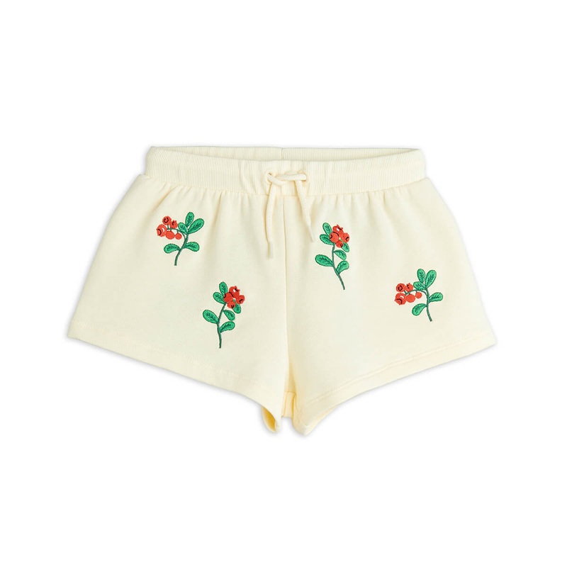 Lingonberries AOP Sweatshorts in Off White by Mini Rodini