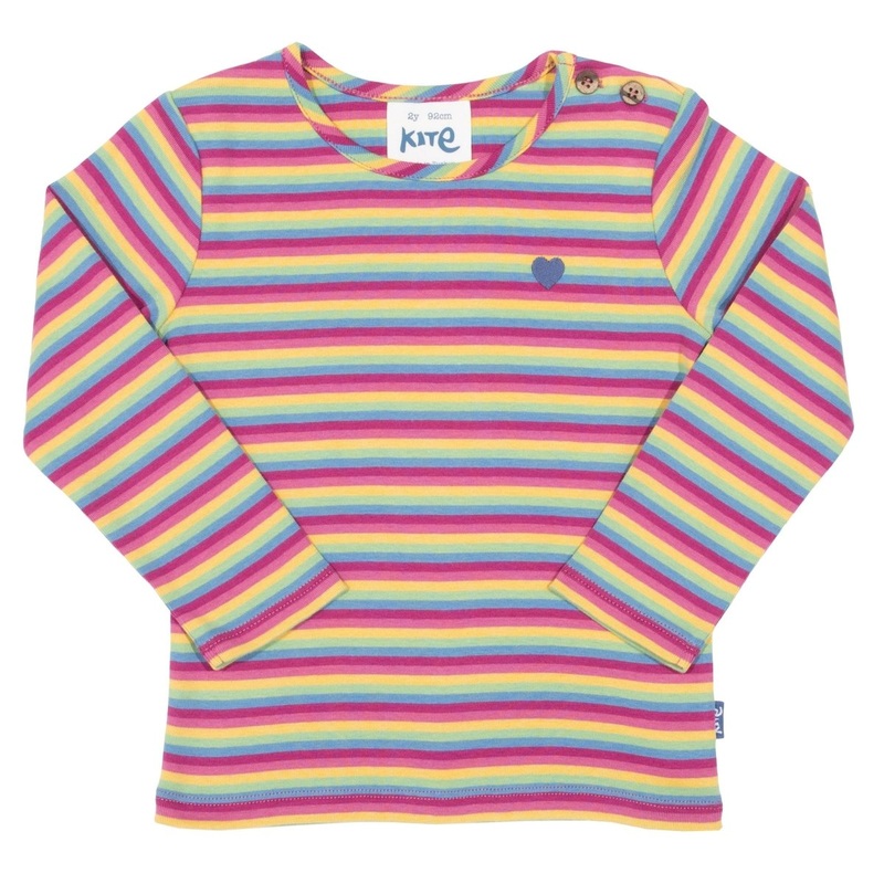 Rainbow heart long sleeve top