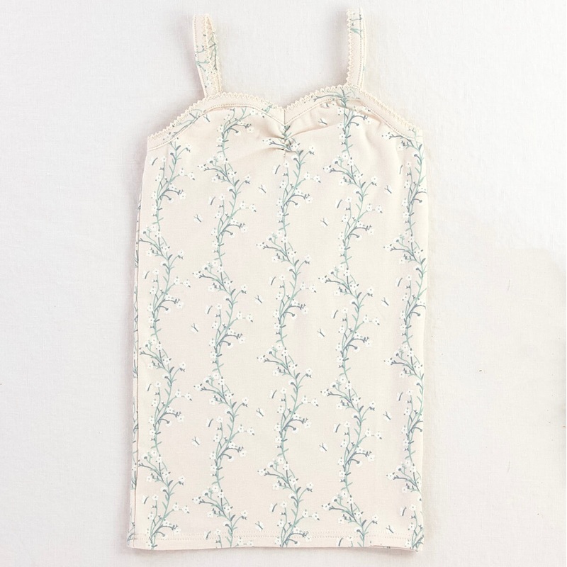 Pima Ruched Camisole in Linen Trellis by Iver & Isla