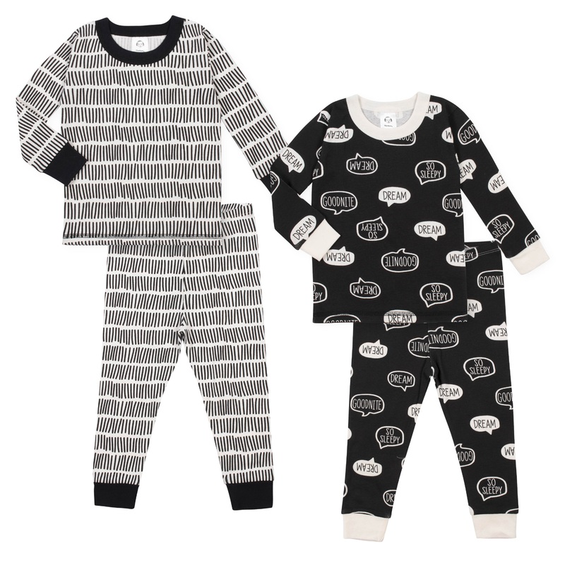 Toddler Boys’ 4-Piece Organic Snug Fit Sleepy Pajamas