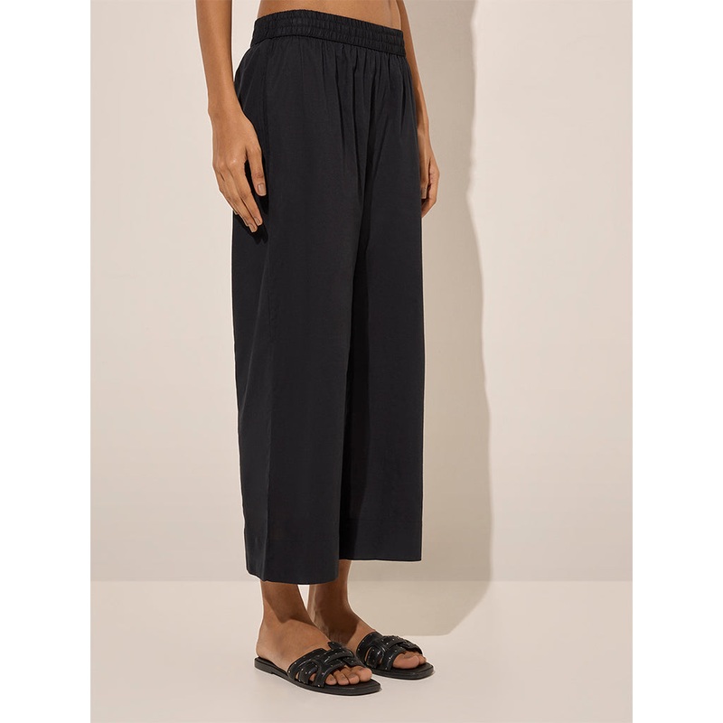 Utsa Black Ethnic Cotton Pants