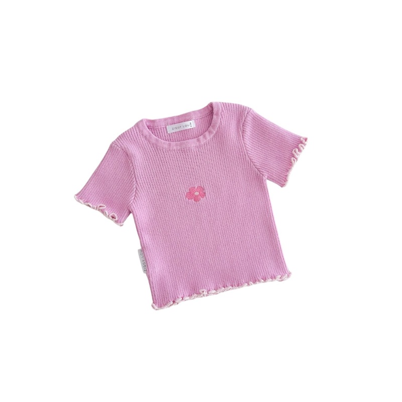 Ziggy Lou – Ribbed Tee | Lila