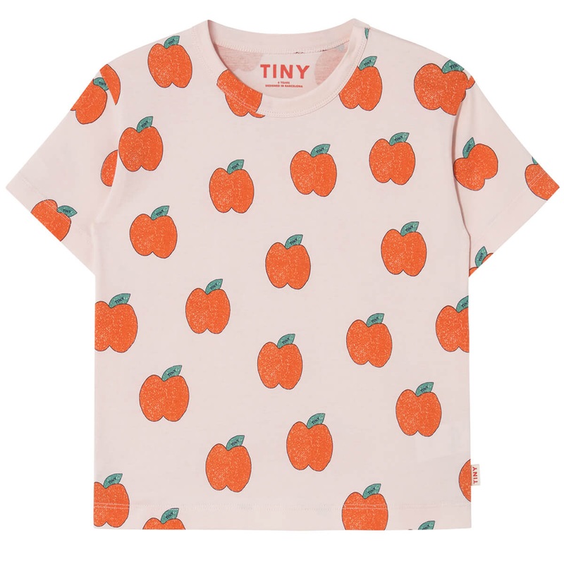 Apples Tee in Pastel Pink by Tinycottons