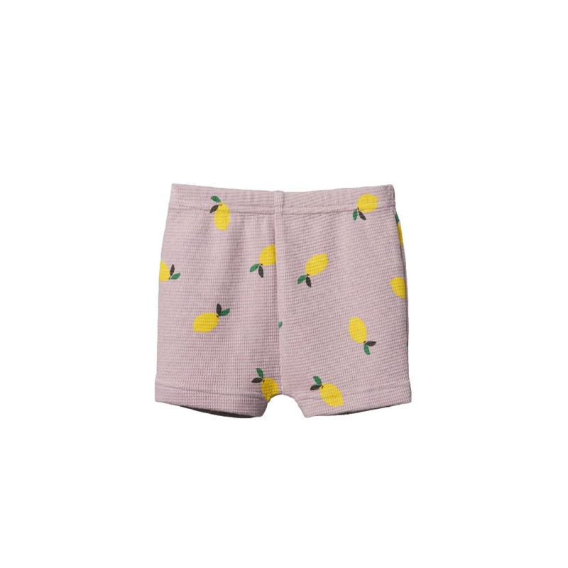 Nature Baby Selby Waffle Shorts – Lilac Lemon Print