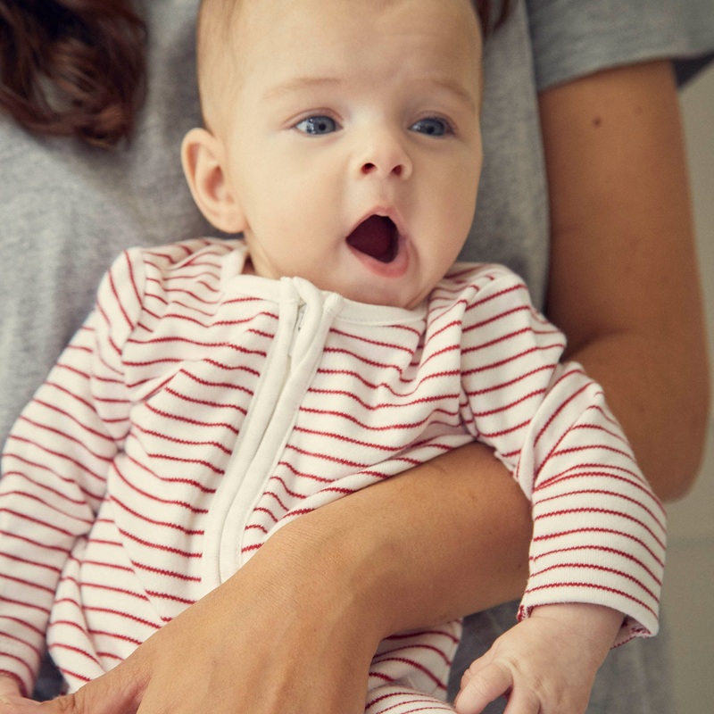 Ruby Stripe Clever Zip Sleepsuit