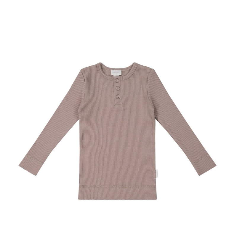 Jamie Kay Modal Long Sleeve Henley – Softest Mauve – Organic Cotton