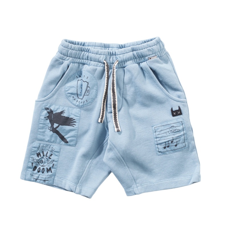 Munster Kids – Patchedup Short Washed Blue