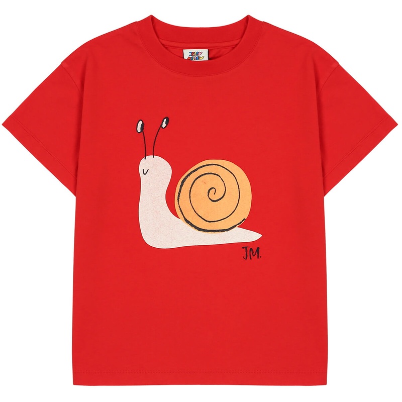 Snail T-Shirt in Red by Jelly Mallow