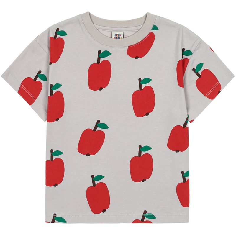 Apple T-Shirt in Light Grey by Jelly Mallow